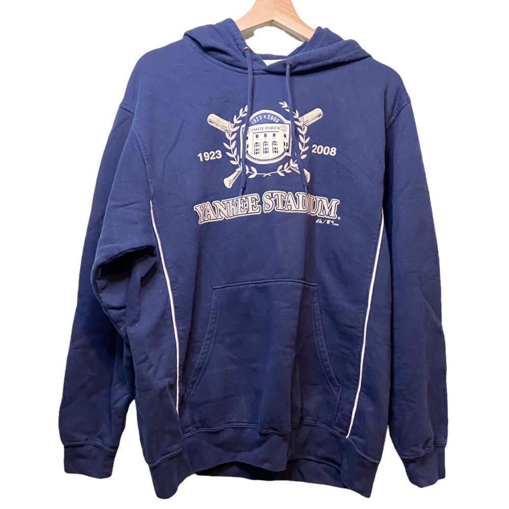Majestic Blue Sweater/Hoodie New York Yankees Yankee Stadium 1923-2008 Size M.